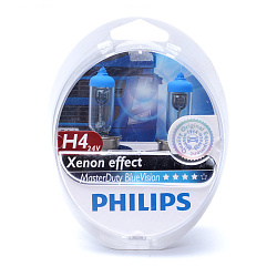 Лампа галогеновая Philips H4 24V 75/70W P43t MasterDuty BlueVision